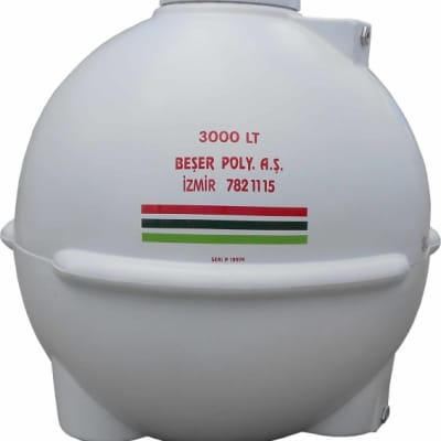 3.000 LT KÜRE MODELİ POLİETİLEN SU DEPOSU