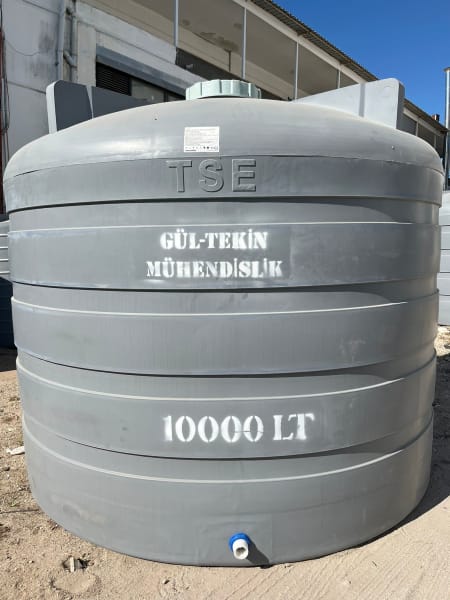 YELKENCİ - 10.000 LT DİKEY POLİETİLEN SU DEPOSU GRİ - Su Depoları