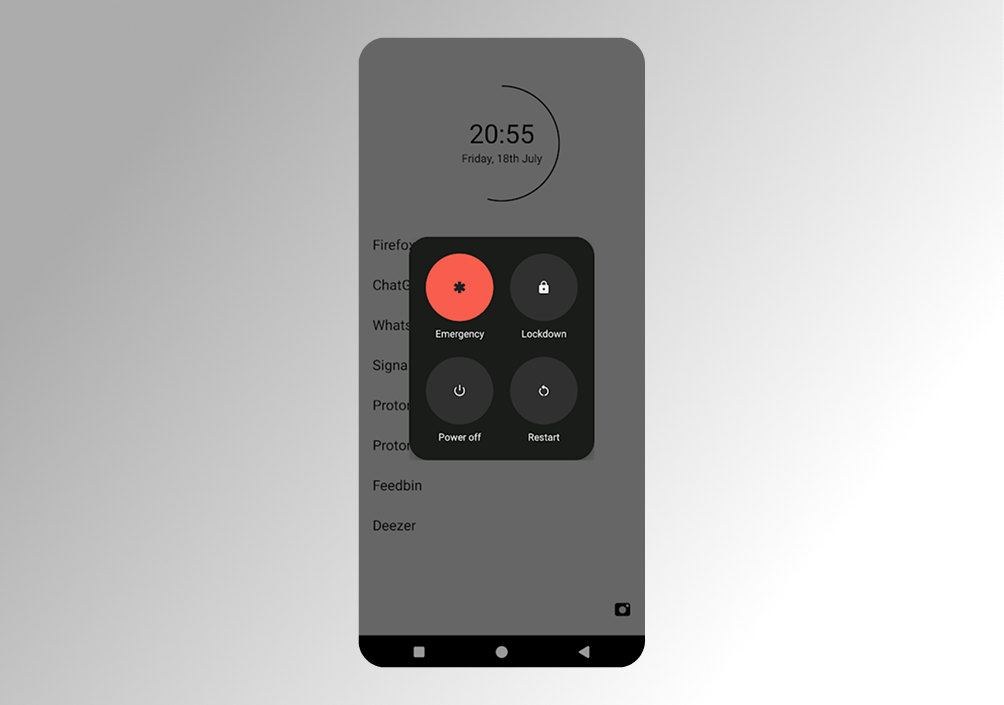 My phone's power-off UI
