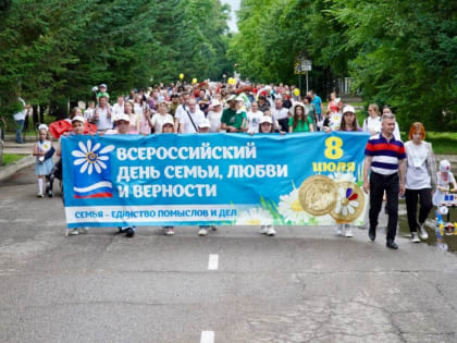 Парадом колясок отметили День семьи, любви и верности в Биробиджане