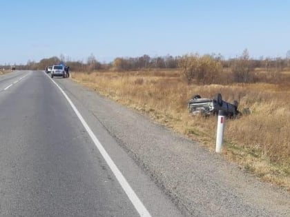 Вылетела с трассы и перевернулась иномарка в ЕАО