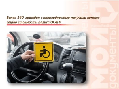 Более 140 граждан с инвалидностью получили компенсацию стоимости полиса ОСАГО