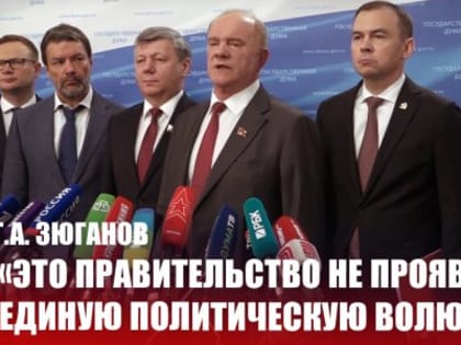 Г.А. Зюганов: «Это правительство не проявило единую политическую волю»