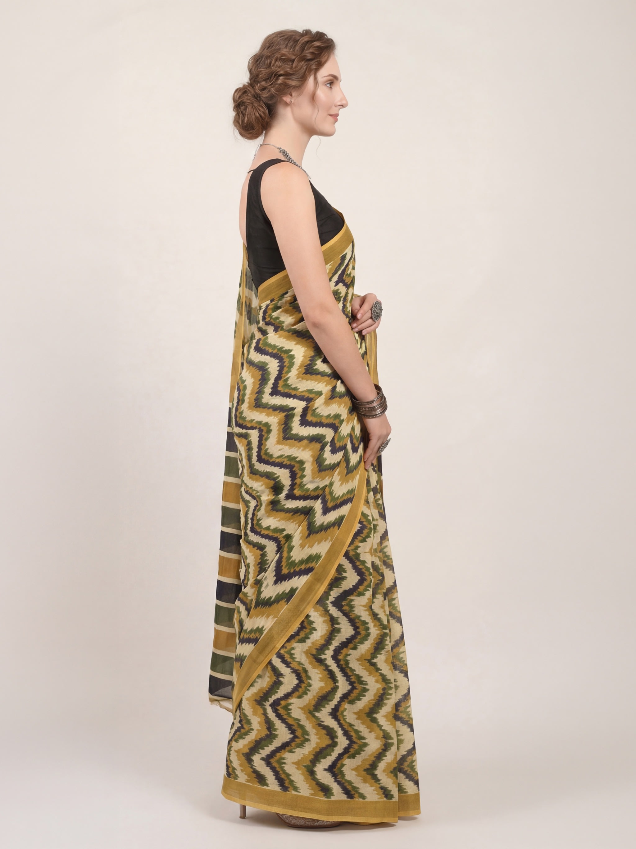 Moda Rapido Print Saree Pure Cotton - Image 4