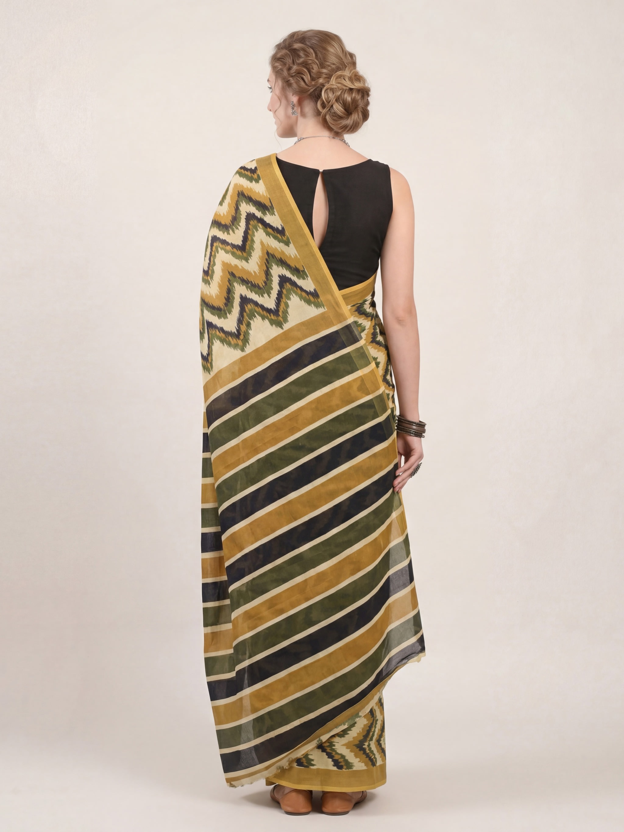 Moda Rapido Print Saree Pure Cotton - Image 5