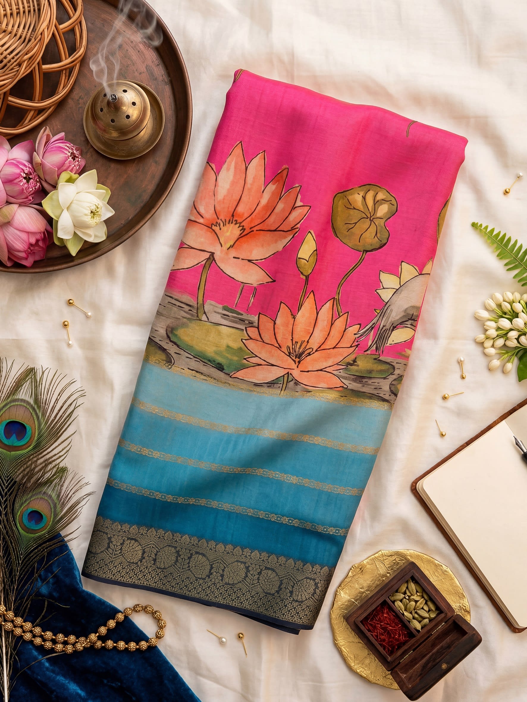 Neelanjali Jacquard-Silk-Saree Short Description - Image 5
