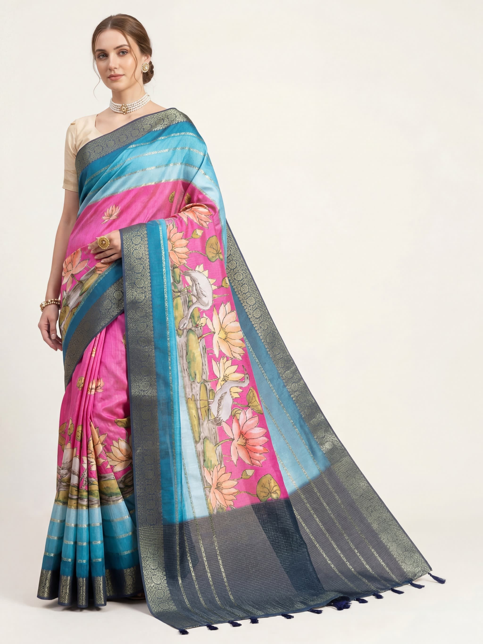 Neelanjali Jacquard-Silk-Saree Short Description - Image 1