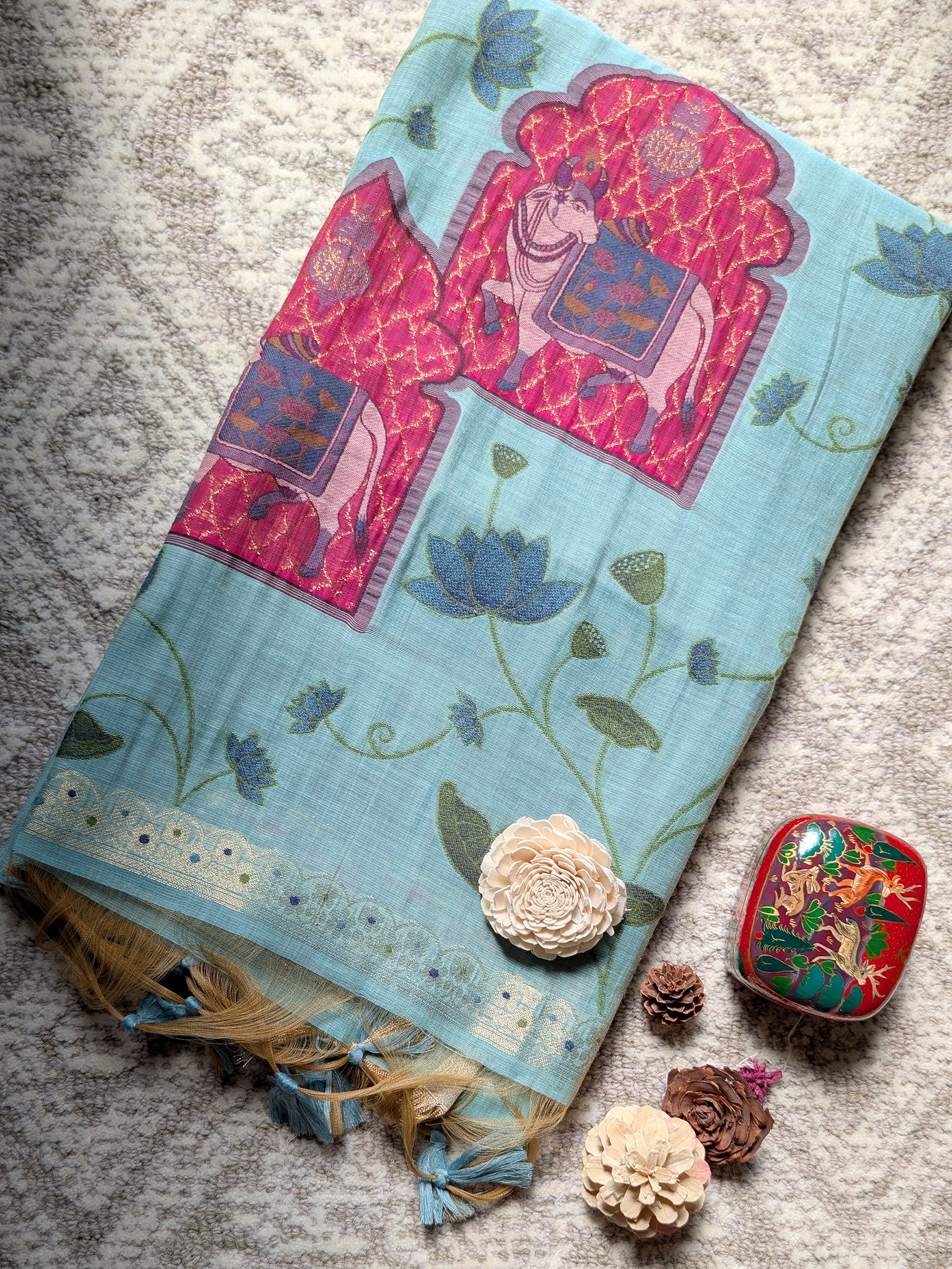 Harit Vana Jamdani Saree - Image 5
