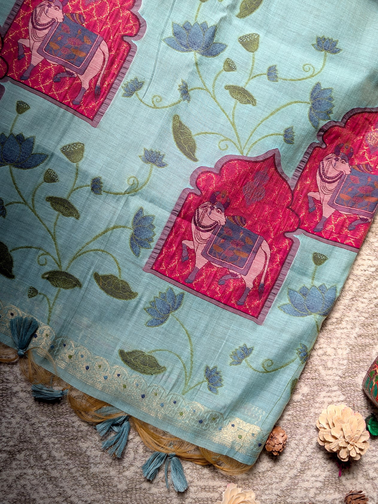 Harit Vana Jamdani Saree - Image 7