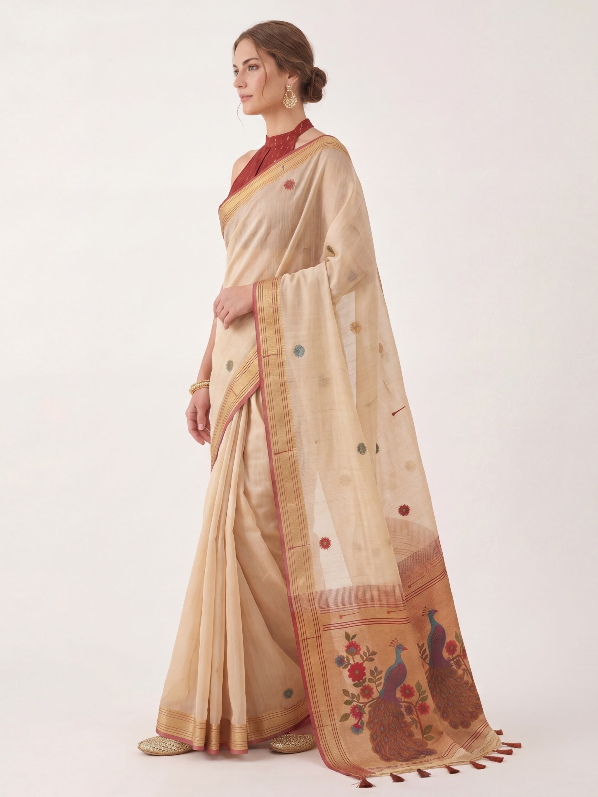 Mridula Mayur Jamdani Saree - Image 3