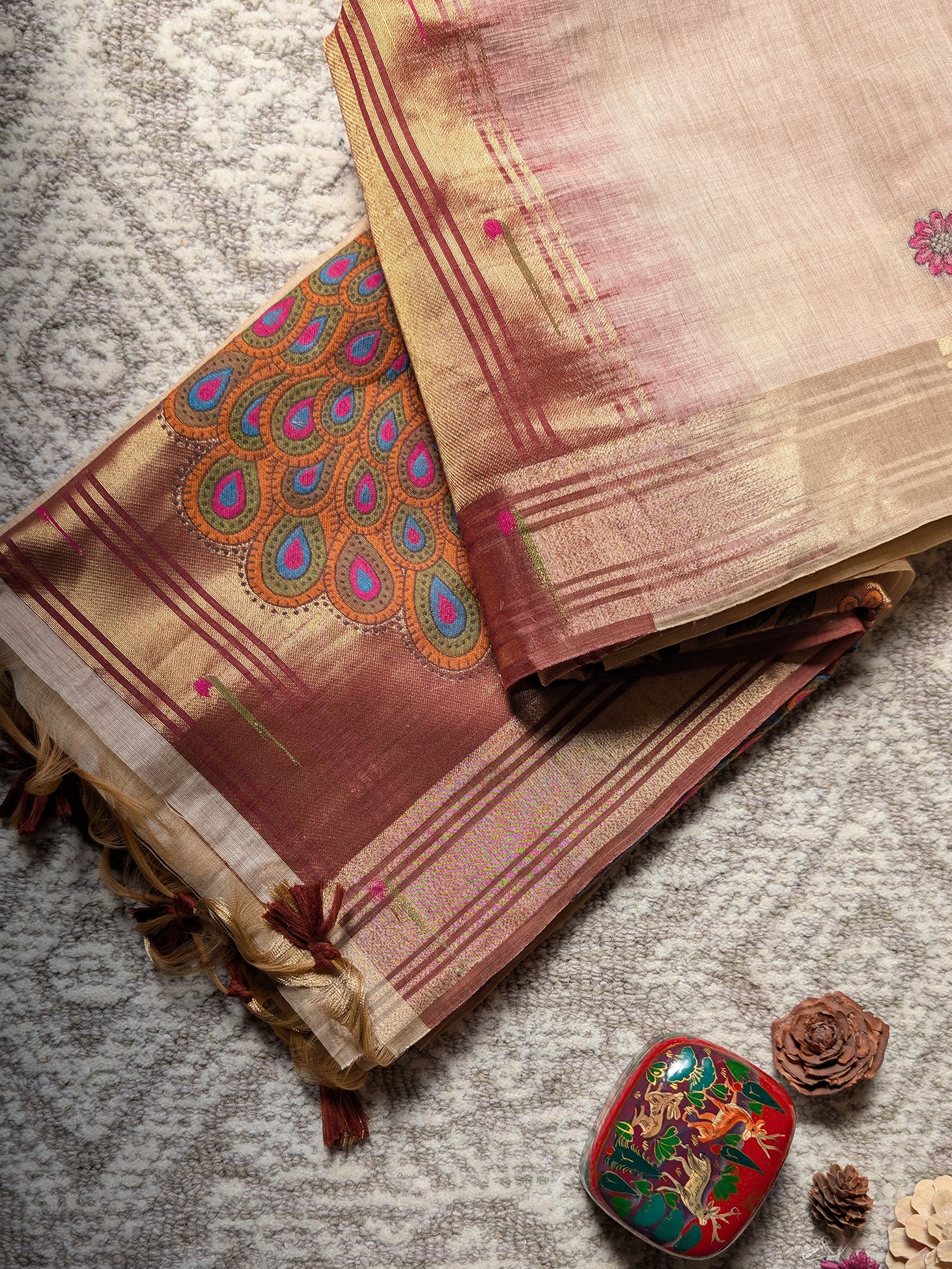 Mridula Mayur Jamdani Saree - Image 6