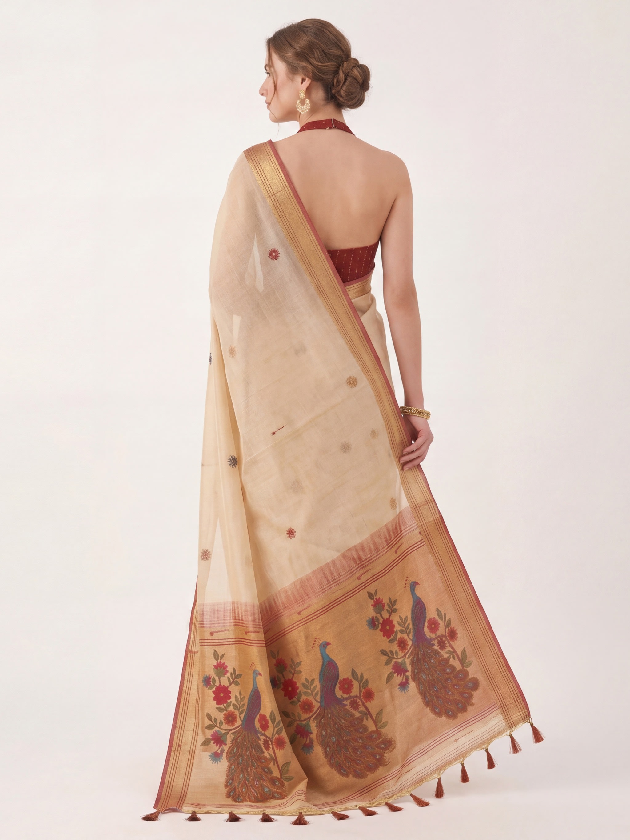 Mridula Mayur Jamdani Saree - Image 4