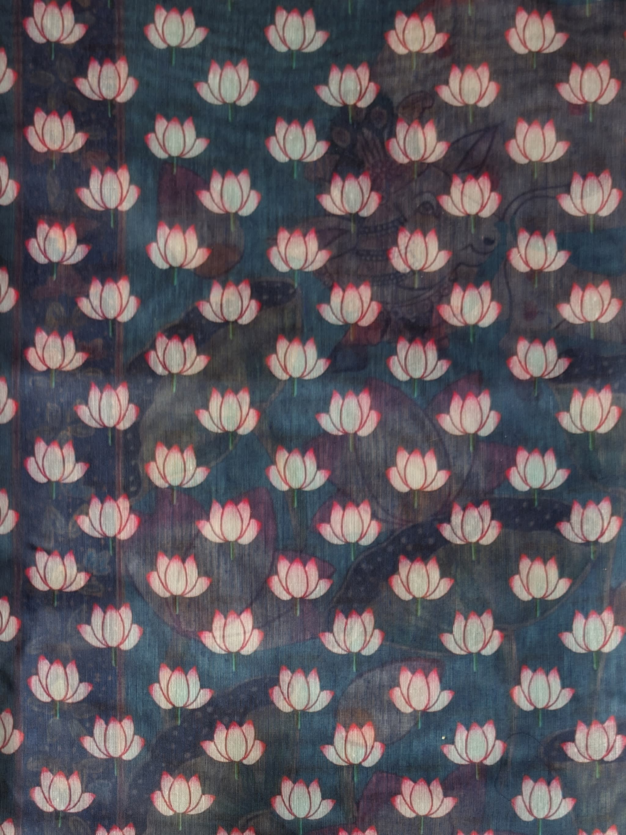 Heritage Lotus Story Printed Saree - Image 2