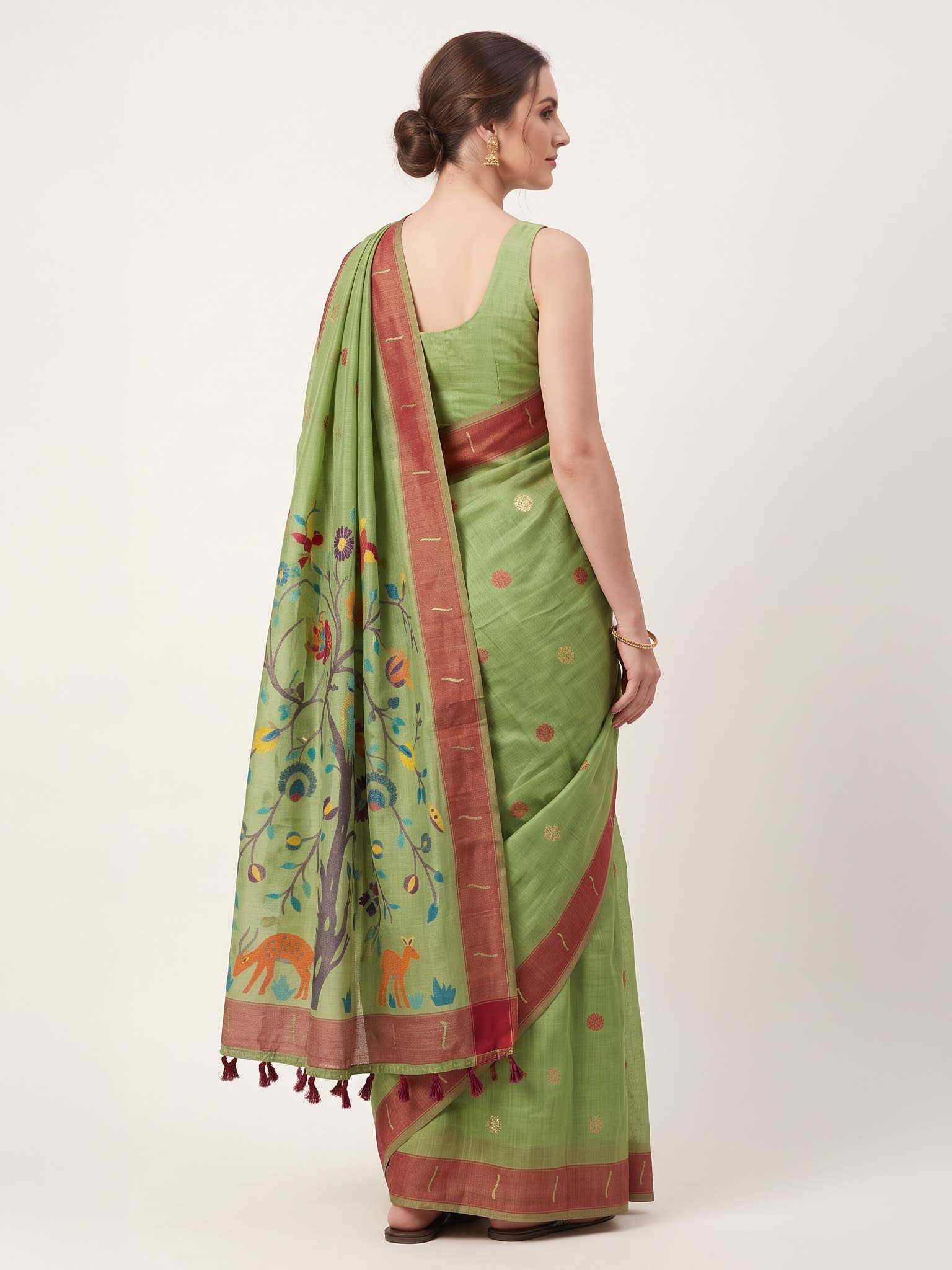 Forest Harmony Jamdani Cotton Saree