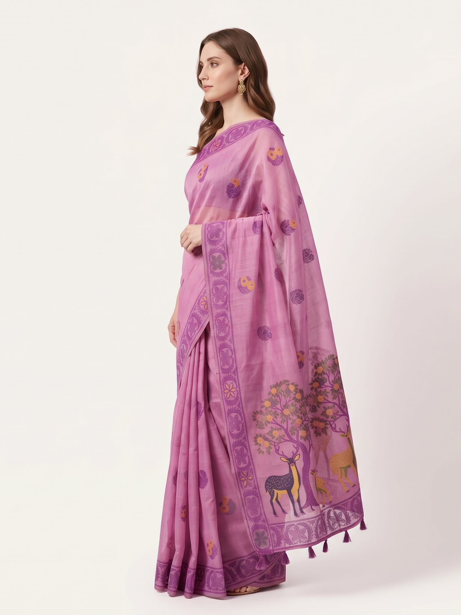 Orchid Harmony Jamdani Cotton Saree