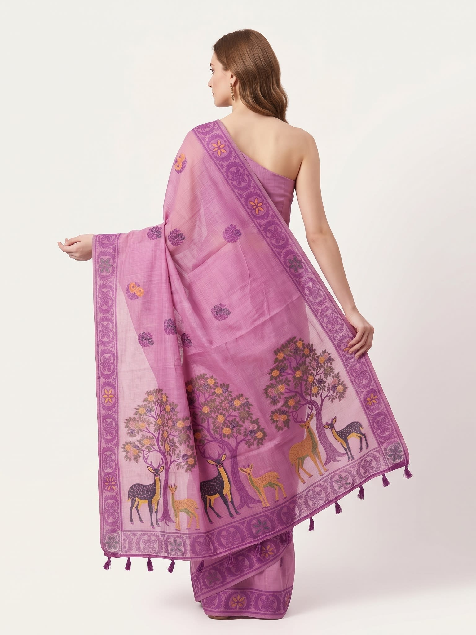 Orchid Harmony Jamdani Cotton Saree