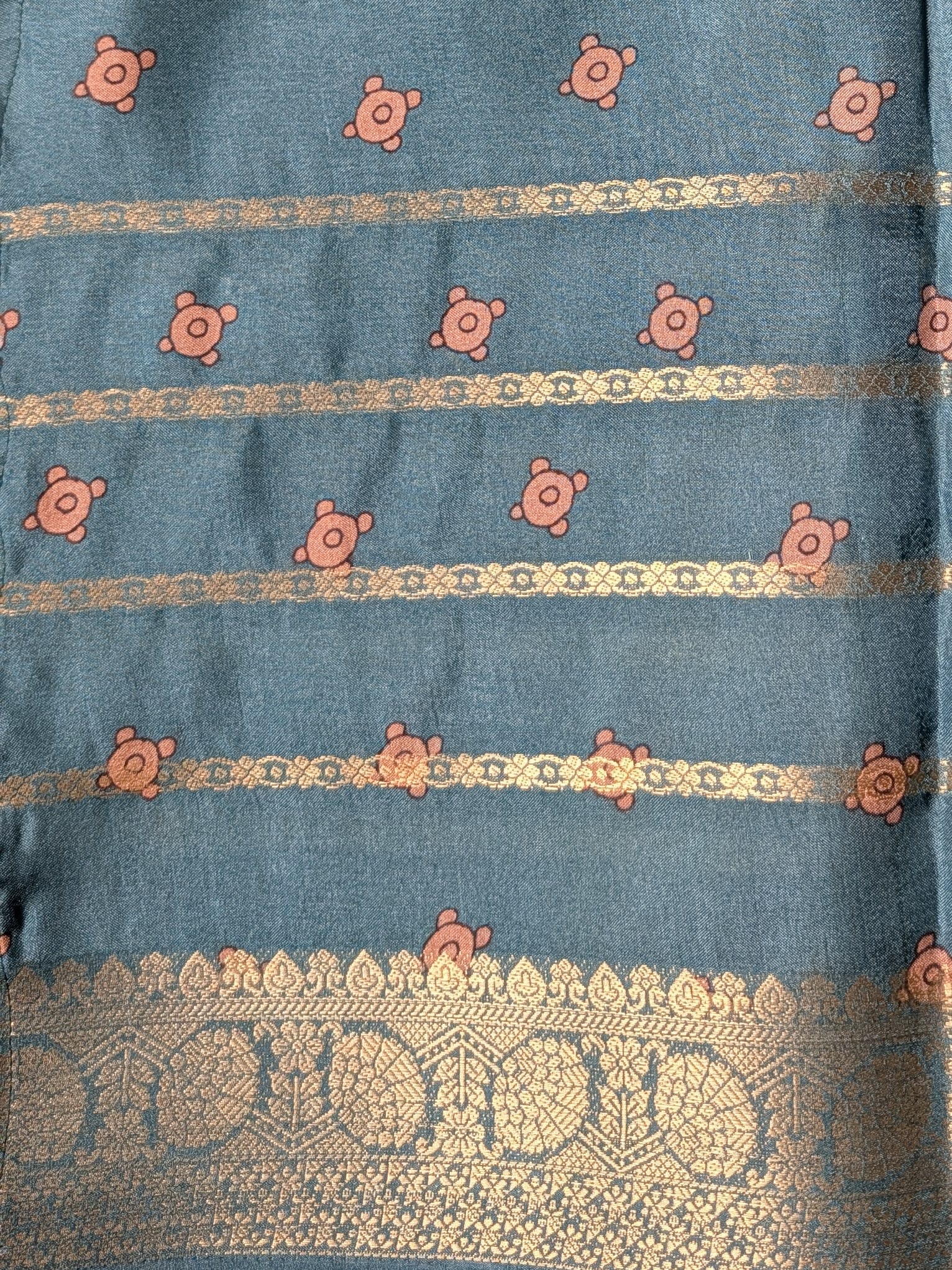 Heritage Folklore Storyboard Teal Silk Saree