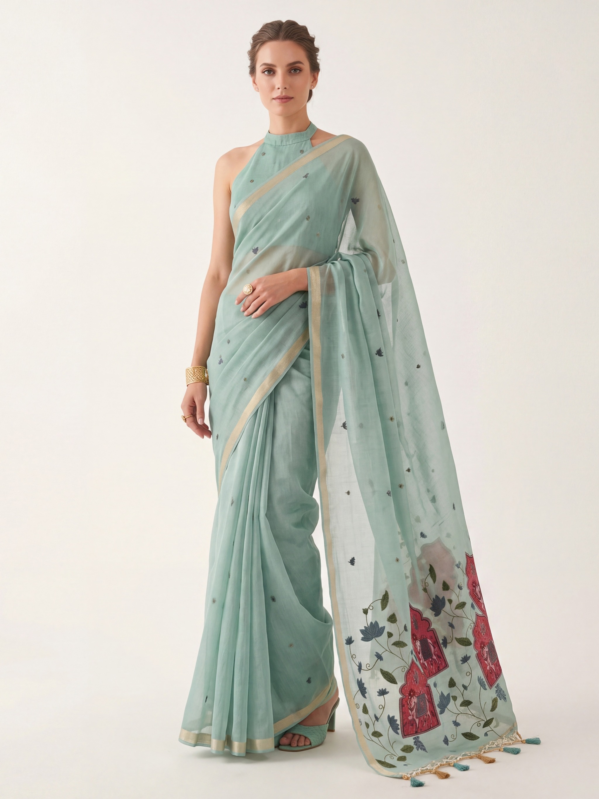 Harit Vana Jamdani Saree — shop at The House of Rani