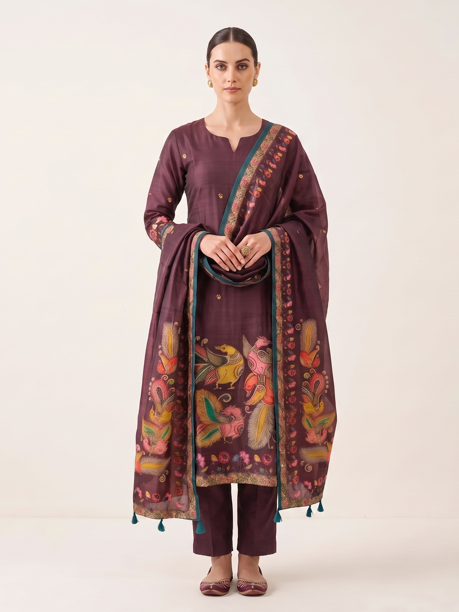 Ruhani Maroon Ethnic Set