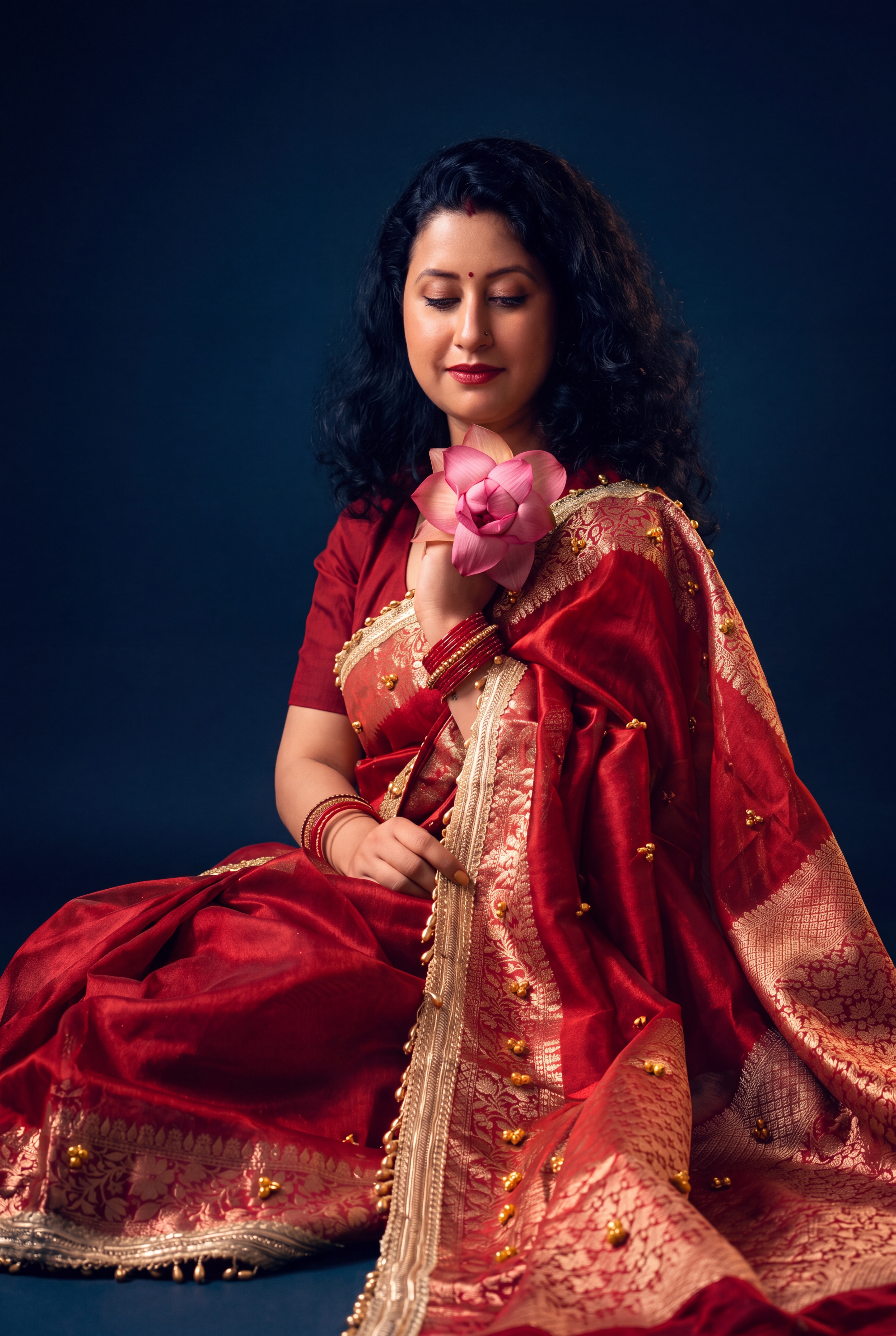 Maharani’s Ghungroo Hand-Embellished Tissue Organza Saree - view 1