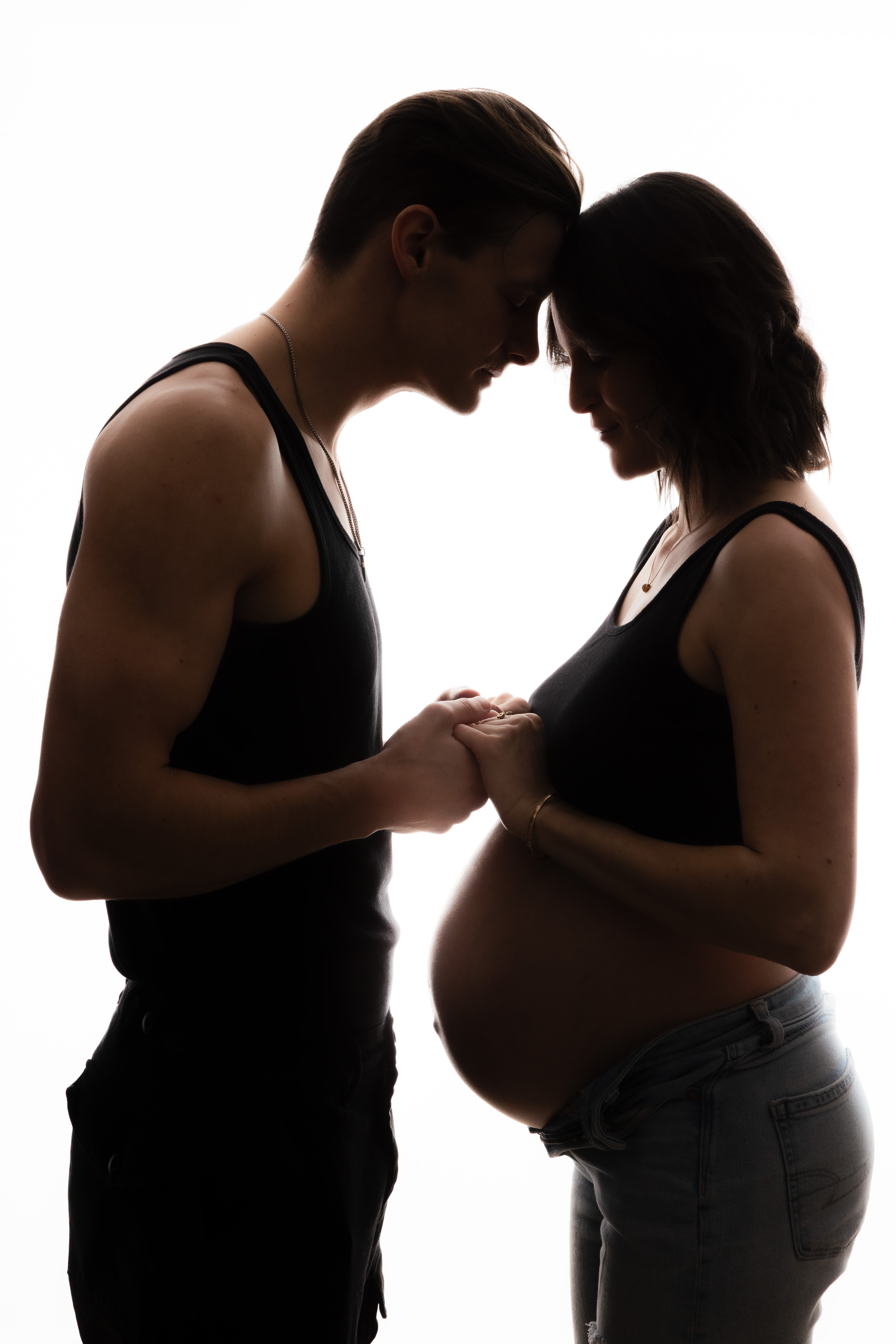 West Kelowna maternity session — dramatic silhouette fine art portrait