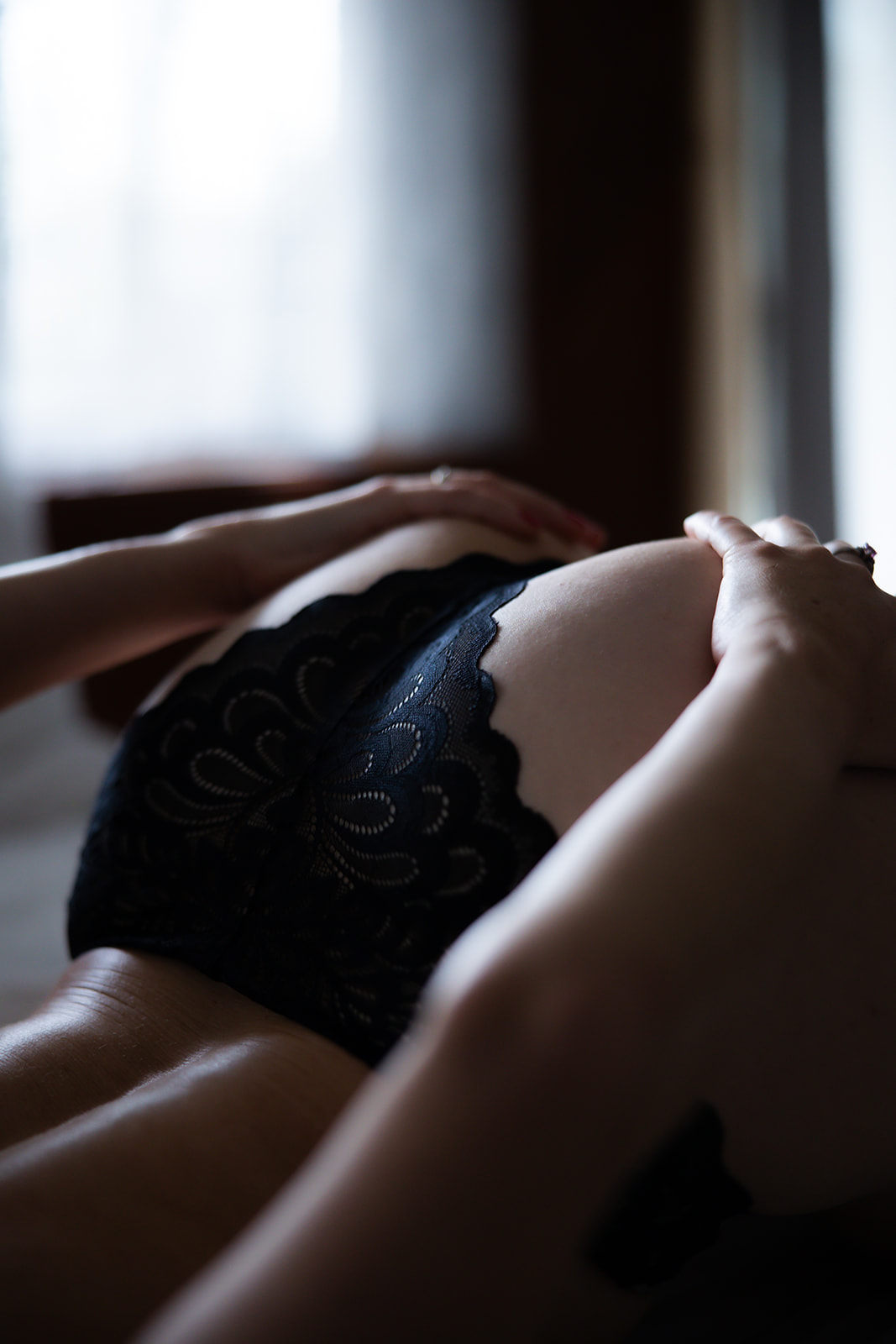 Okanagan boudoir session — elegant fine art portrait, private studio