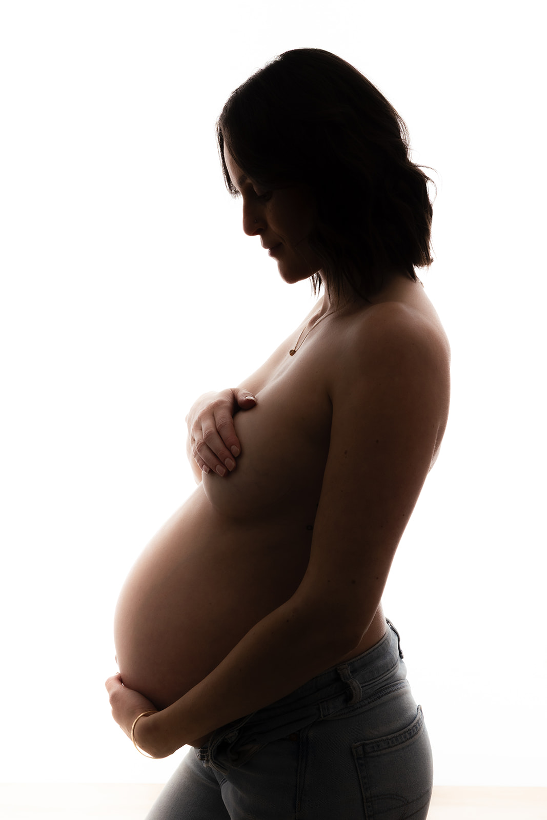 Maternity photographer Okanagan — intimate fine art studio portrait