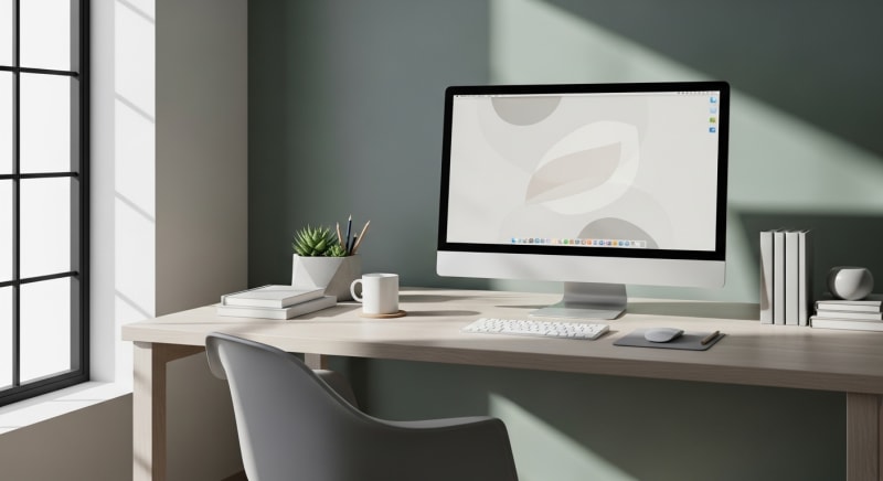 Modern workspace with high-end tech equipment