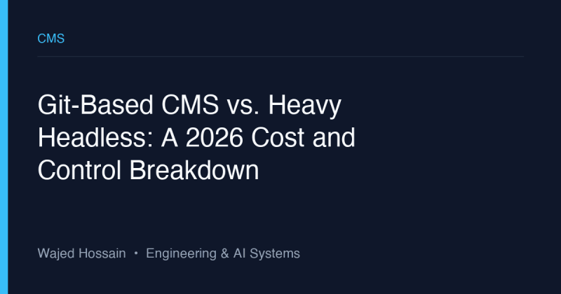 Git-Based CMS vs. Heavy Headless: A 2026 Cost and Control Breakdown