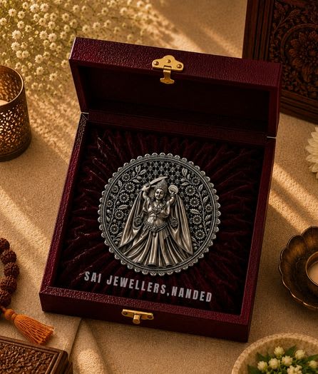 श्री लिखासन माता सिल्वर कॉइन | Shri Likhasan Mata Silver Coin - View 1