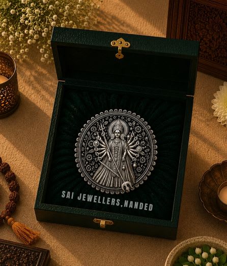श्री नागणेची माता सिल्वर कॉइन | Shri Nagnechi Mata Silver Coin - View 1