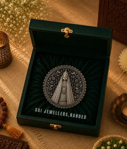 श्री चामुण्डा माता सिल्वर कॉइन | Shri Chamunda Mata Silver Coin - View 1