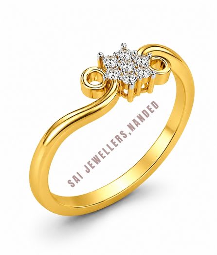 Floral Gold Ring | Elegant Designer Flower Ring | SAI Jewellery view 2
