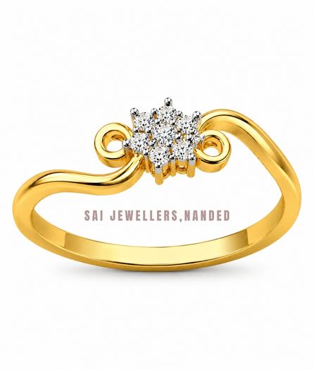 Floral Gold Ring | Elegant Designer Flower Ring | SAI Jewellery view 3