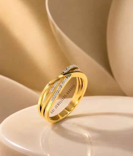 Criss Cross Gold Ring - View 1