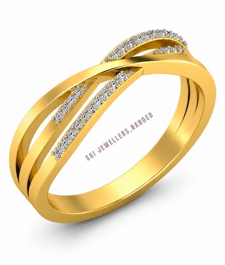 Criss Cross Gold Ring view 2
