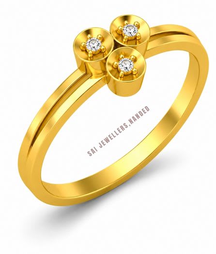 Triple Circle Gold Ring view 2
