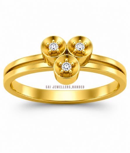 Triple Circle Gold Ring view 3