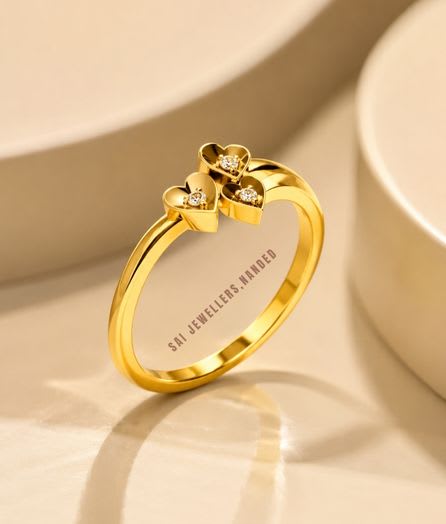 Triple Heart Gold Ring - View 1