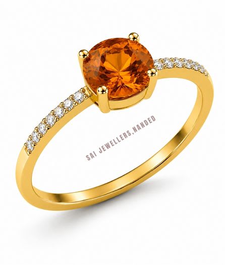Round Solitaire Gold Ring view 3