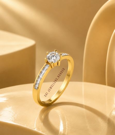 Classic Solitaire Gold Ring - View 1