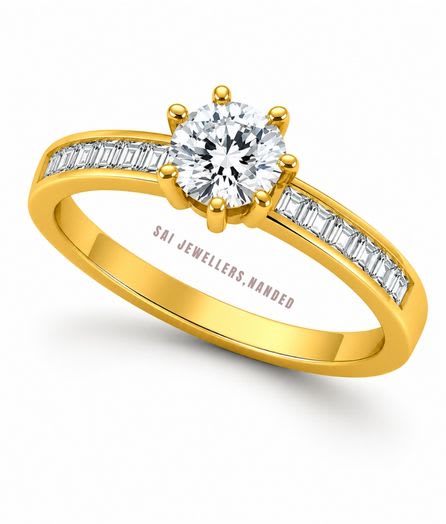Classic Solitaire Gold Ring view 2