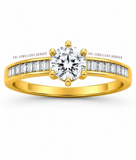 Classic Solitaire Gold Ring view 3
