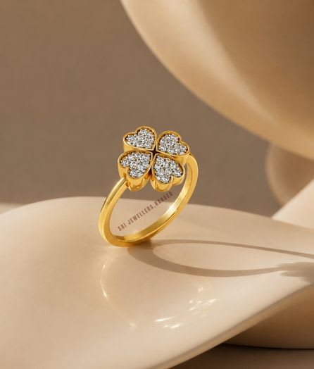 Four Heart Gold Ring - View 1