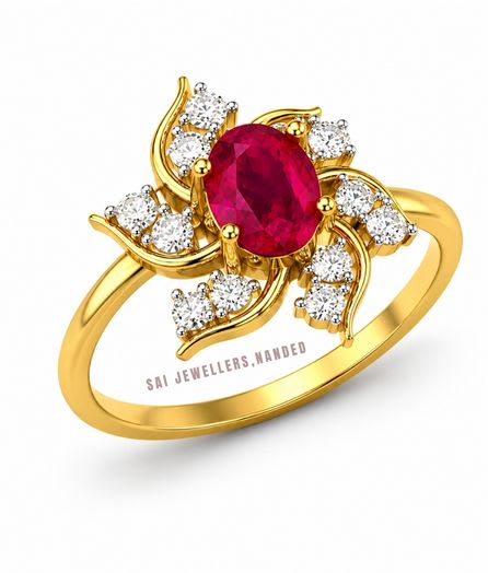 Floral Gold Ring view 3