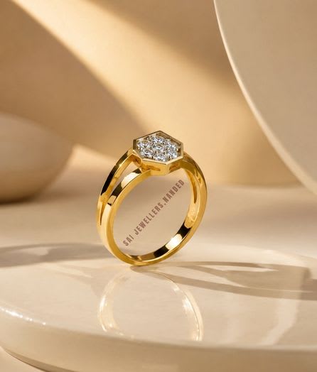 Hexagon Gold Ring - View 1