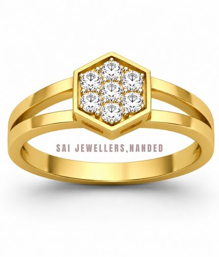 Hexagon Gold Ring view 2