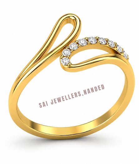 Infinity Wave Gold Ring view 3