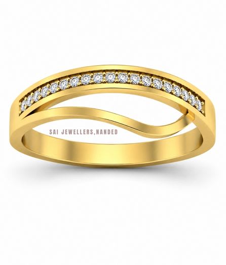 Curved Band Gold Ring view 2