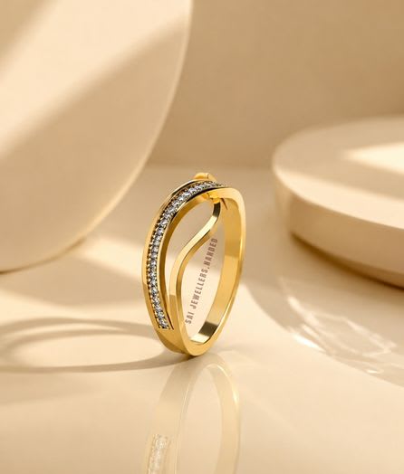 Curved Band Gold Ring - View 1